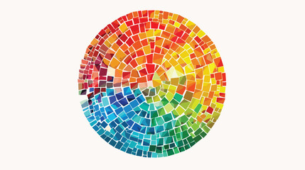 Convex colorful relief mosaic circle 