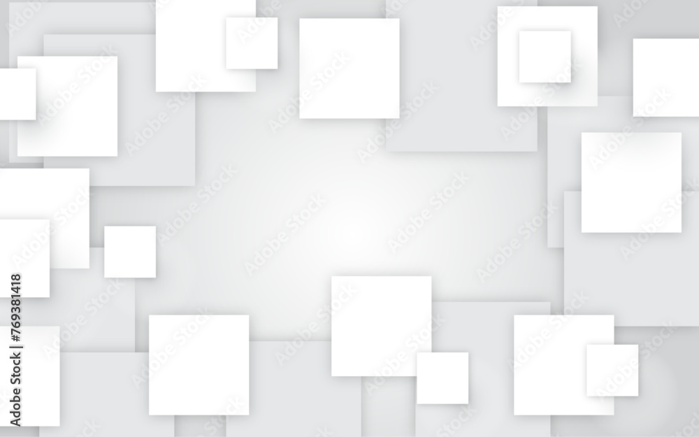 Poster background with white 3d squares