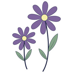 Hand Drawn Floral Botanical Branches. with Flat Design. Vector Illustration