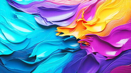 Abstract background with colorful rainbow liquid wavy swirl. Fantastic iridescent colors , splash of paints composition.
