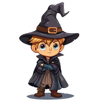 Little Wizard Clipart  isolated on white background