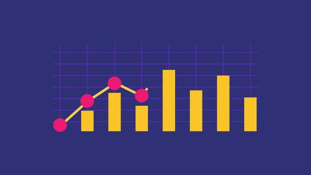 Animated video virtual charts, diagrams, schemes, graphs concept for business presentation. Full length animation illustration. High quality 4k footage.