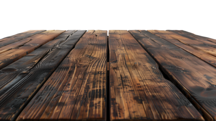 Empty wooden table for product display montage with Transparent Background