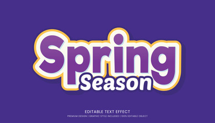 spring season editable 3d text effect template bold typography and abstract style