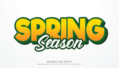 spring season editable 3d text effect template bold typography and abstract style