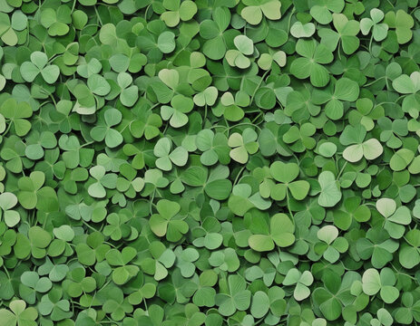 Lucky clover leaves with four leaf colorful background