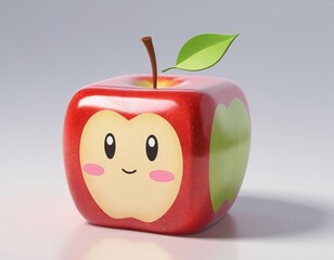 apple cube funny item illustration - 769386055