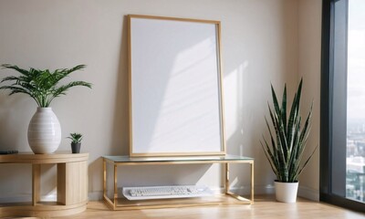 A home mock up frame for art or poster - 769386295
