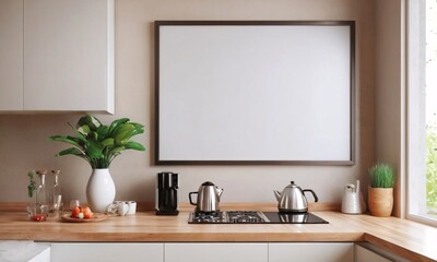 A kitchen mock up frame for art or poster - 769386412