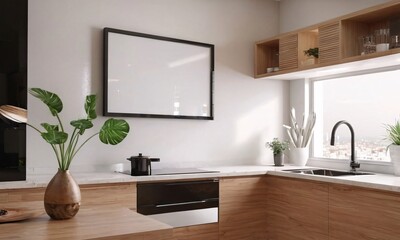 A kitchen mock up frame for art or poster - 769386464