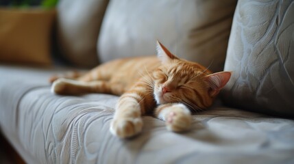 cat sleeping on the couch