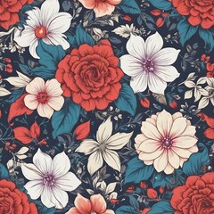  Vintage seamless floral patterns. Ditsy style background of small flowers. Small blooming flowers