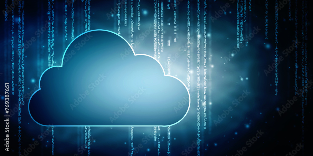Poster cloud computing concept background, cyber security, future technology, digital data network connecti