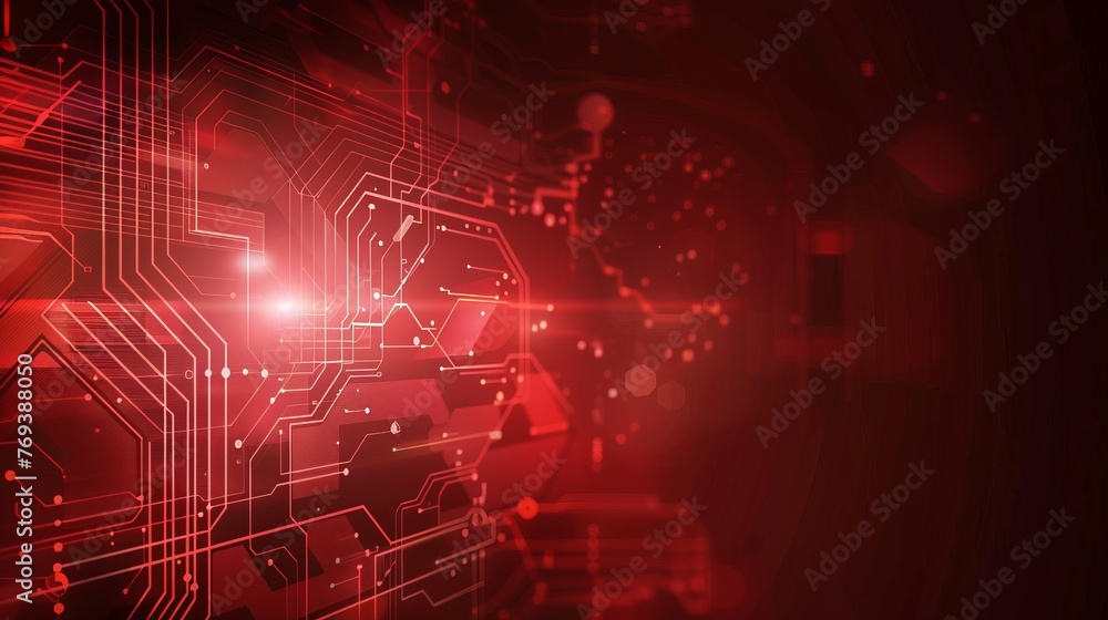 Aufkleber vibrant abstract red technology modern background design with futuristic elements - dynamic digital 