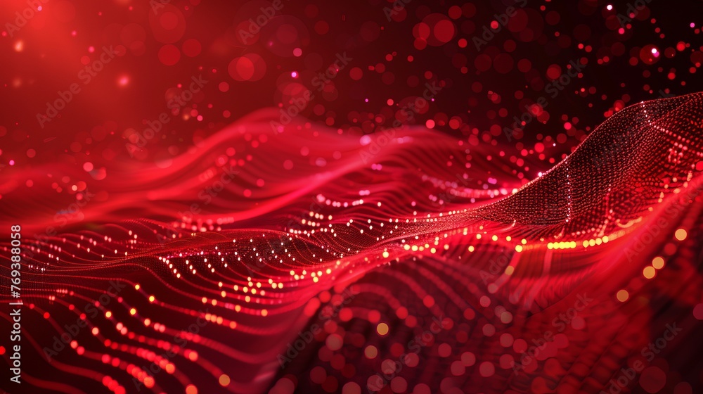 Poster vibrant abstract red technology modern background design with futuristic elements - dynamic digital 