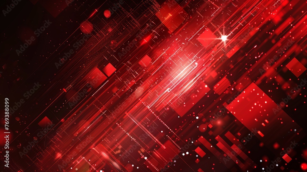 Aufkleber vibrant abstract red technology modern background design with futuristic elements - dynamic digital 