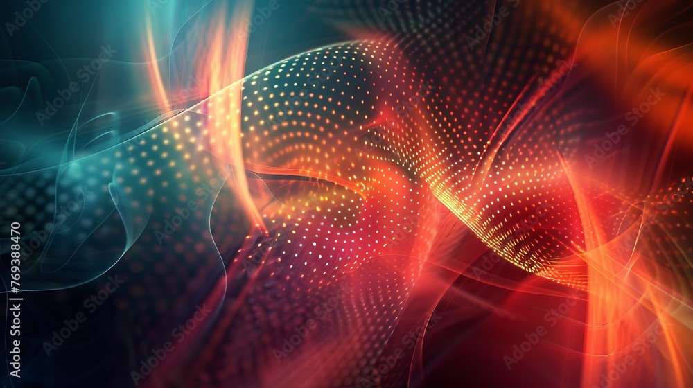 Poster vibrant abstract tech patterns: futuristic digital backdrop in high resolution