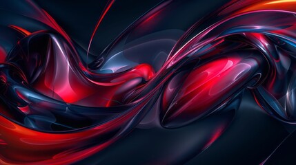 Vibrant red and blue abstract wallpaper on black background - hd modern graphic art with dynamic shapes - technology inspired design