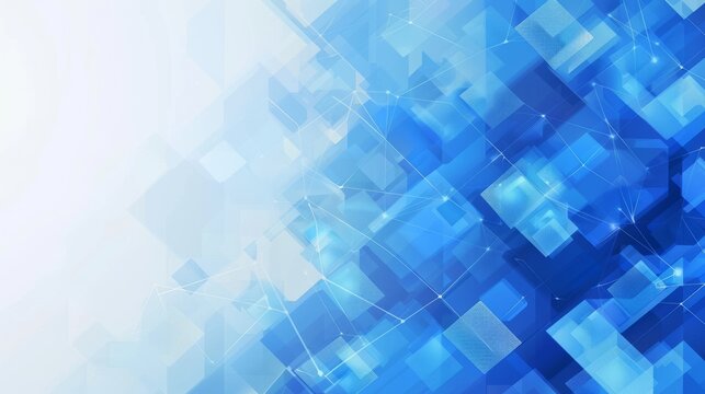 Blue tech geometry: abstract vector background with futuristic elements in shades of blue - modern digital design for web, print, and technology concepts