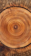 Detailed view of annual growth rings on a tree trunk, showcasing the passage of time and environmental conditions, background, wallpaper