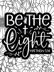 Christian Jesus Quotes Flower Coloring Page Beautiful black and white illustration for adult coloring bookt