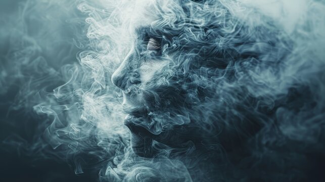 Person's body turning into smoke indicates poor air intake or smoking