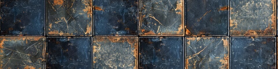 A wall constructed of metal panels showing signs of rust and decay, background, wallpaper, banner