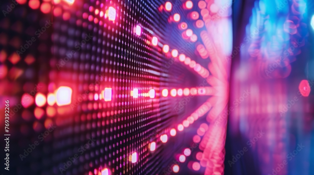 Poster vibrant close-up of blurred led screen with soft focus - abstract background for design inspiration