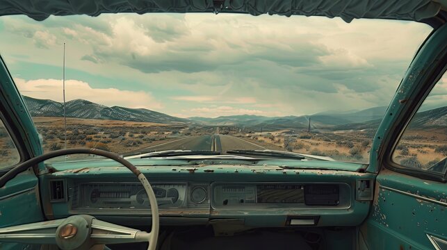 Road Trip Scenes: Photographs taken during road trips showcase the sense of travel and exploration 