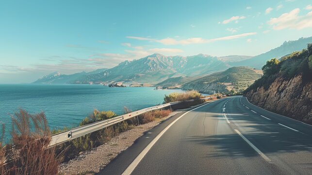 Road Trip Scenes: Photographs taken during road trips showcase the sense of travel and exploration 