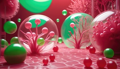 Abstract Organic Environment with Pill and Sphere Elements