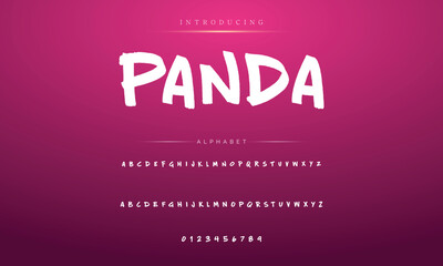 Lettering font isolated on pink background. Texture alphabet in street art and graffiti style. Grunge and dirty effect.  Vector brush letters.