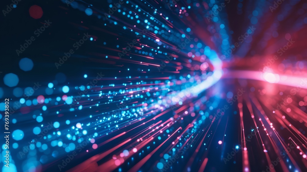 Poster dynamic data connection: speed lines abstract background in technologyartistic endeavors