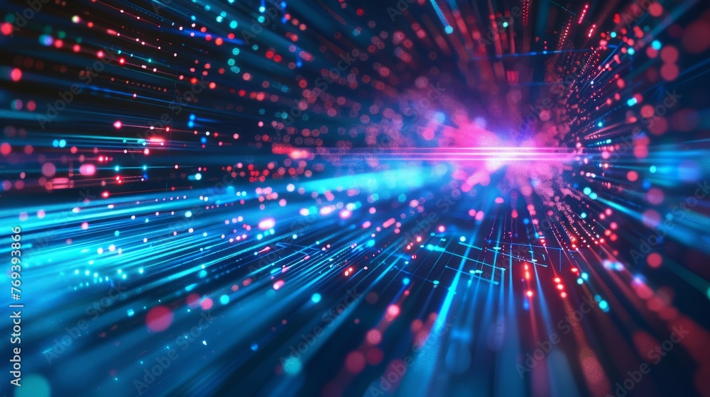 Poster dynamic data connection: speed lines abstract background in technologyartistic endeavors