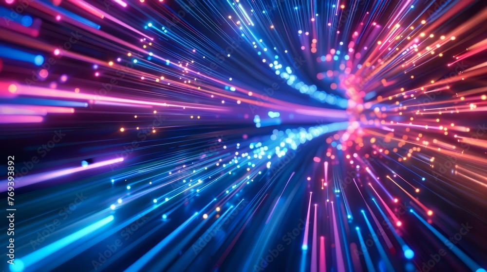 Poster dynamic data connection: speed lines abstract background in technologyartistic endeavors