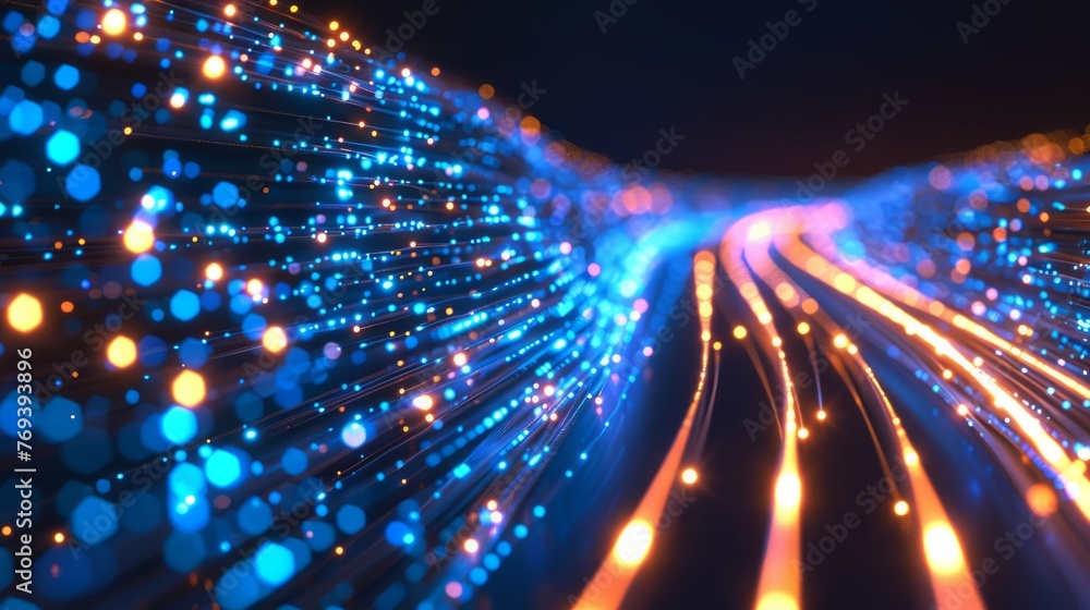 Poster dynamic data connection: speed lines abstract background in technologyartistic endeavors