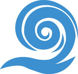 Blue wave icon in fill flat style. Wave illustration sign can be used for web, mobile app. Ocean symbol. Water sea element, Ocean liquid curve flowing swirl storm isolated on transparent background.
