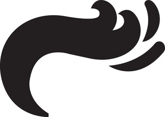 Black wave icon in fill flat style. Wave illustration sign can be used for web, mobile app. Ocean symbol. Water sea element, Ocean liquid curve flowing swirl storm isolated on transparent background.