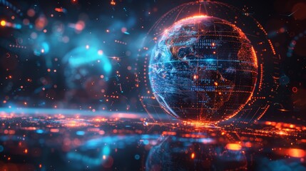 Obraz premium impact of financial technology on global markets, enabling seamless transactions and investment