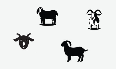 Black and White Goat Icon