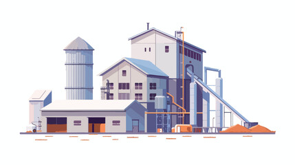Agro storage granary elevator at an agro processing  - obrazy, fototapety, plakaty