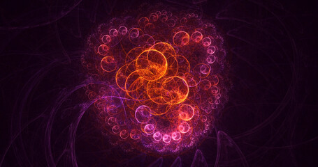 3D manual rendering abstract colorful fractal light background. Its not AI Generatd illustration.