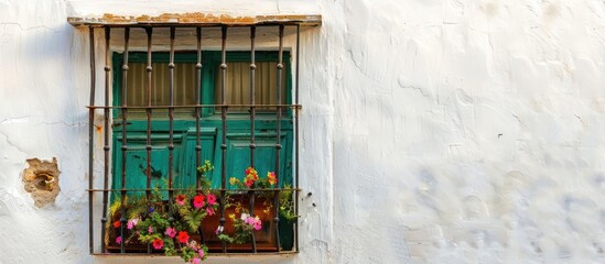 Fototapeta na wymiar Vintage window on traditional Andalusian house
