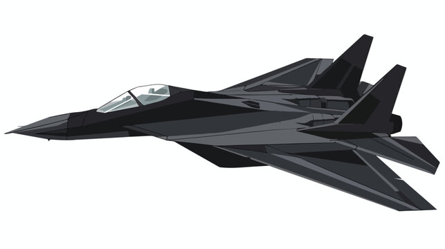 Black fighter on white background vector image Flat vector