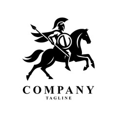 Black and white spartan logo