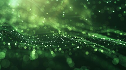 Vibrant green futuristic technology background with organic motion - abstract eco-friendly design...