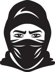 Silent Specter Masked Portrait and Dark Symbol Shadowed Savior Veiled Countenance with Iconic Emblem