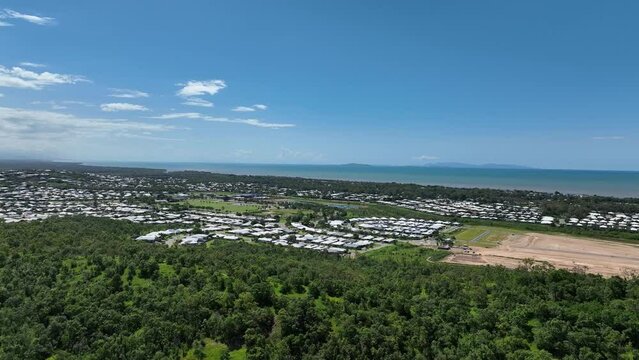 Aerial footage of Bushland Beach Townsville Queensland Australia