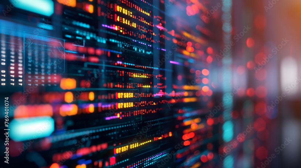 Poster technology background or wallpaper with digital data or binary codes, cyber tech backdrop