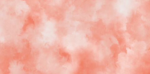 grunge and cloudy Pink ink and watercolor textures on white paper background, colorful stained pink watercolor background with smoke and scratch, abstract orange watercolor painting art design.